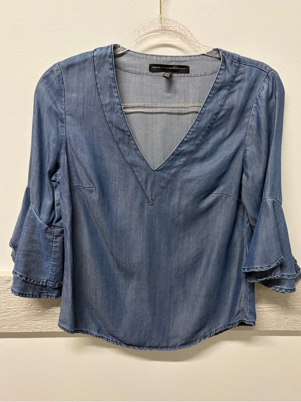 White House Black Market Chambray Top